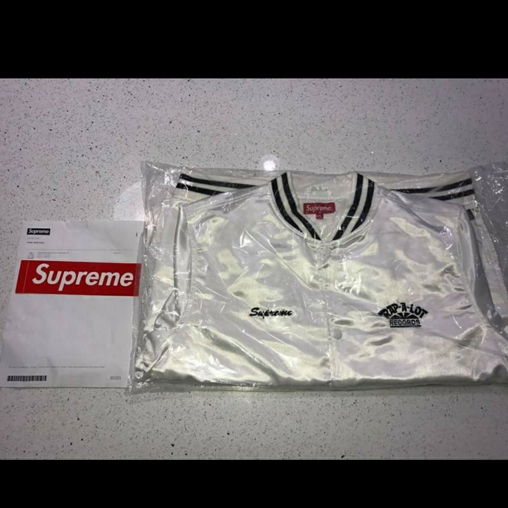 Rap Alot X supreme collab satin jacket